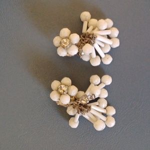 Vintage white clip earrings